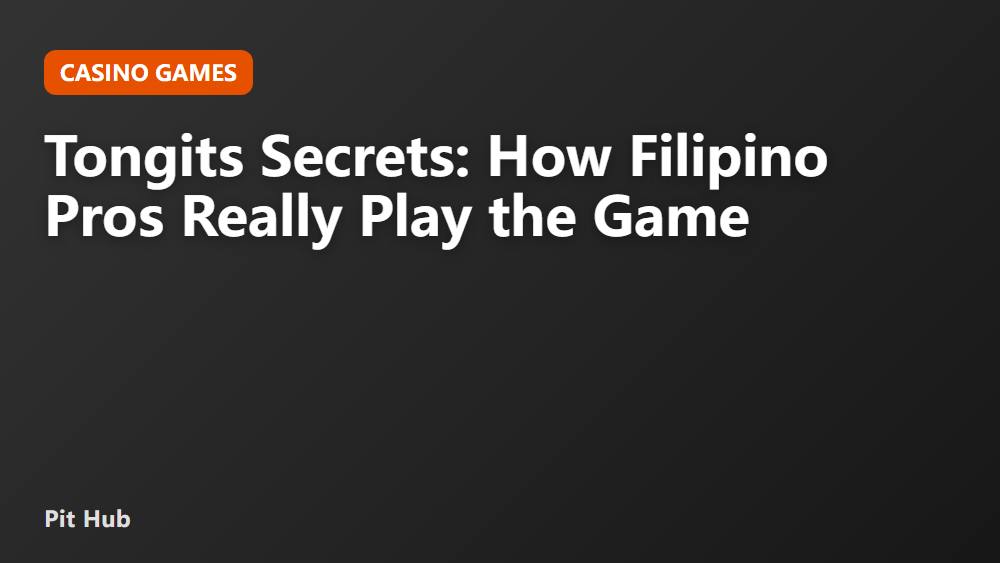 Tongits Secrets: How Filipino Pros Really Play the Game